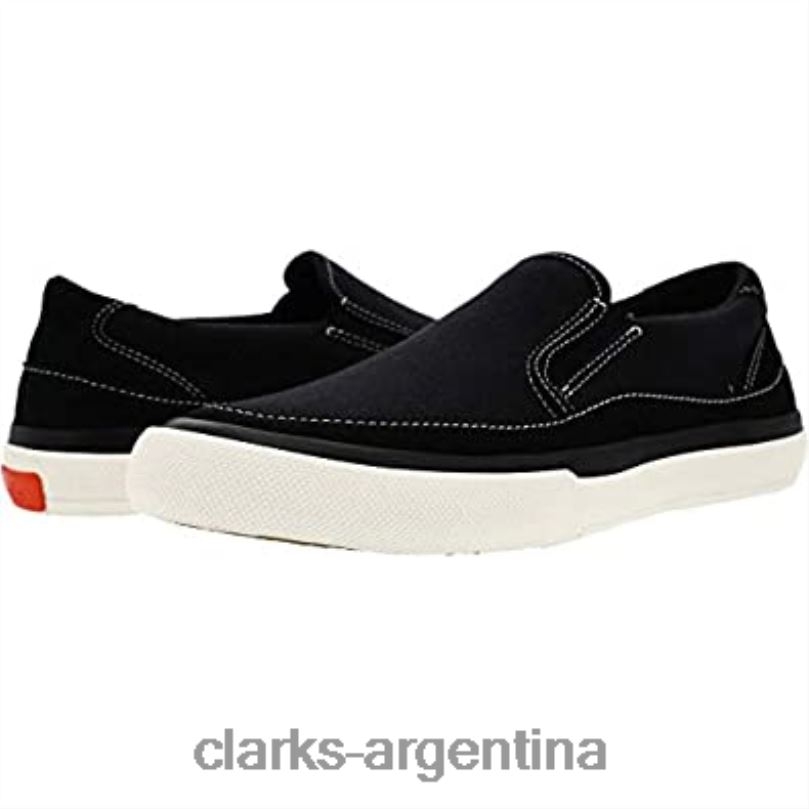 Clarks unisexo 2FZPZ594 clarks aceley step lona negra lienzo negro
