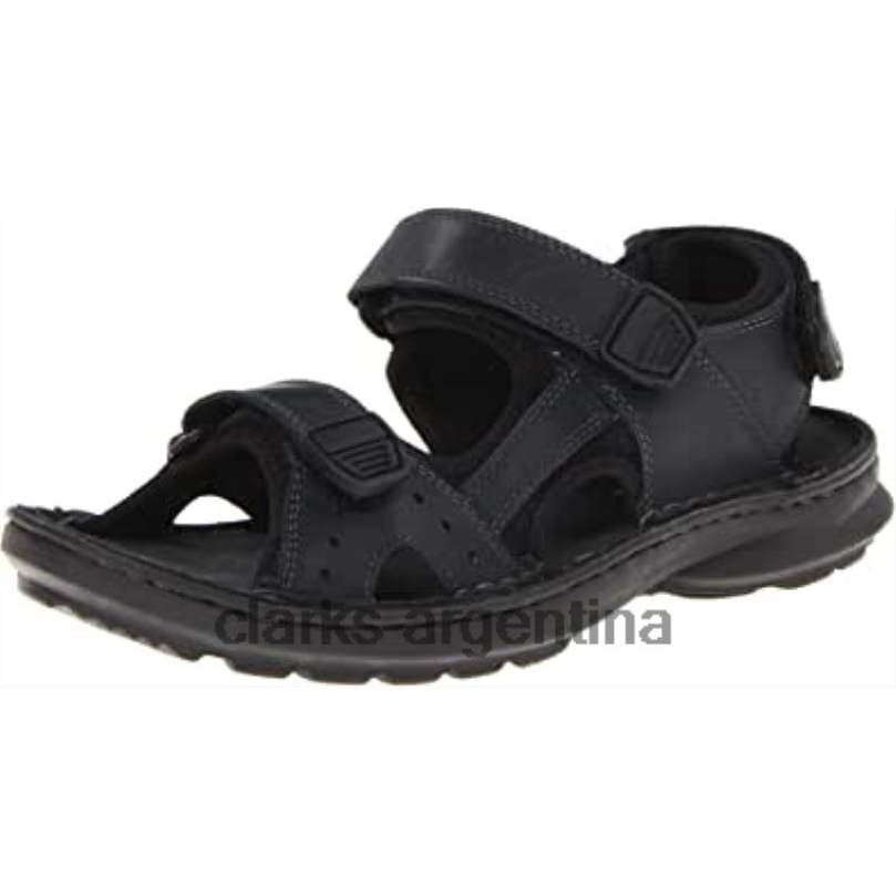 Clarks unisexo 2FZPZ2494 Sandalia deportiva de cuero con puntera abierta y abatible black clarks negro