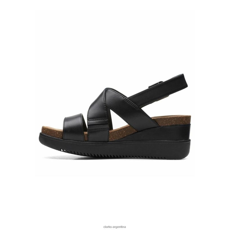 Clarks unisexo 2FZPZ6911 sandalias lizby cuña cruzada clarks cuero negro cuero negro