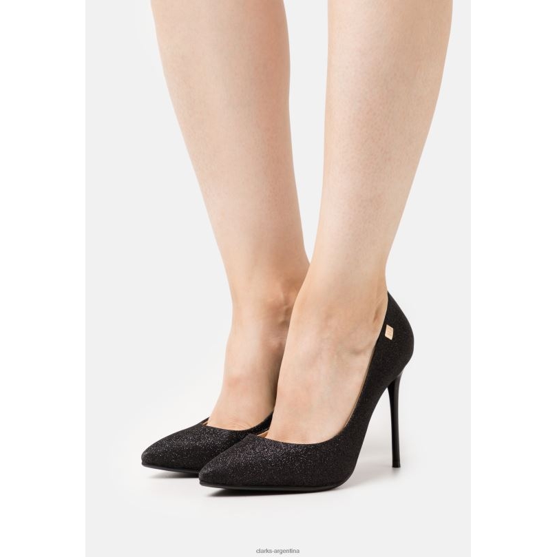 Clarks unisexo 2FZPZ7033 Tacones clasicos negros con purpurina clarks brillo negro
