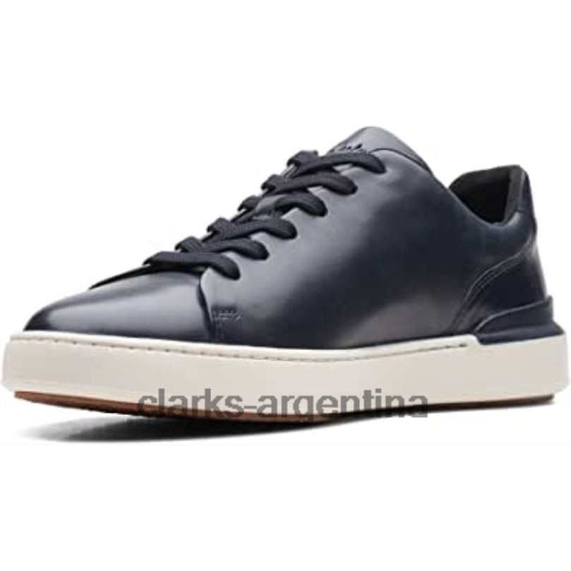 Clarks unisexo 2FZPZ1075 zapatos clarks court lite de cuero con cordones azul marino