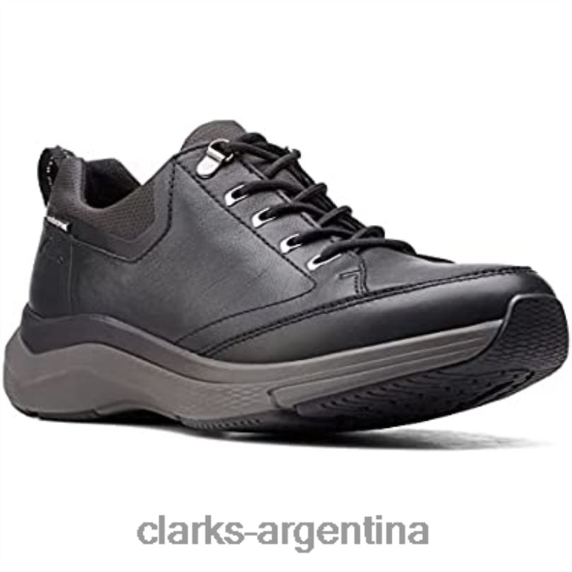 Clarks unisexo 2FZPZ1245 zapatos de cuero wave 20 vibe negro 1 clarks
