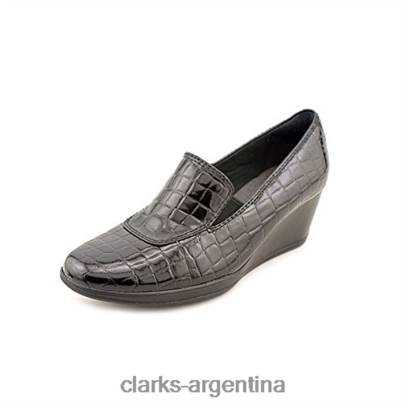 Clarks unisexo 2FZPZ257 zapatos clarks de malla con tacón de cuña negro