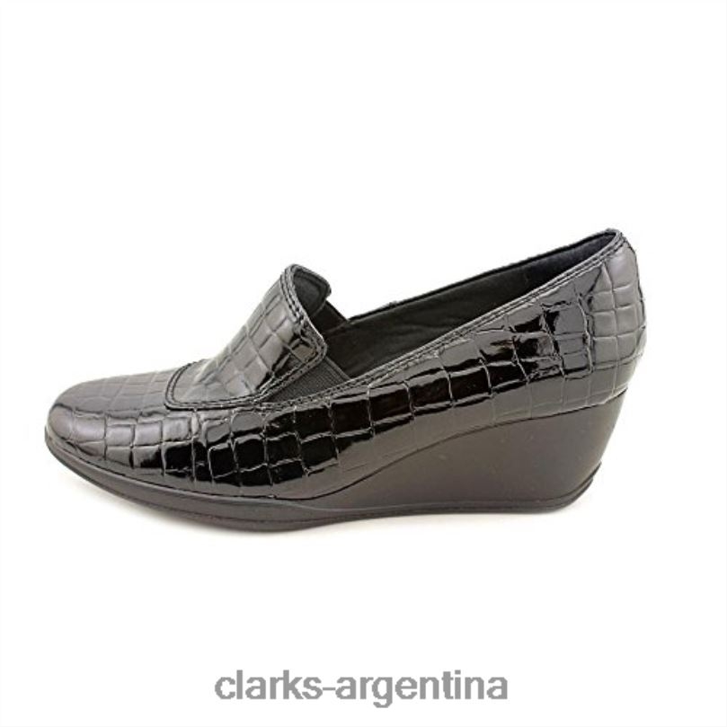 Clarks unisexo 2FZPZ257 zapatos clarks de malla con tacón de cuña negro