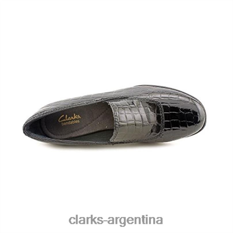 Clarks unisexo 2FZPZ257 zapatos clarks de malla con tacón de cuña negro