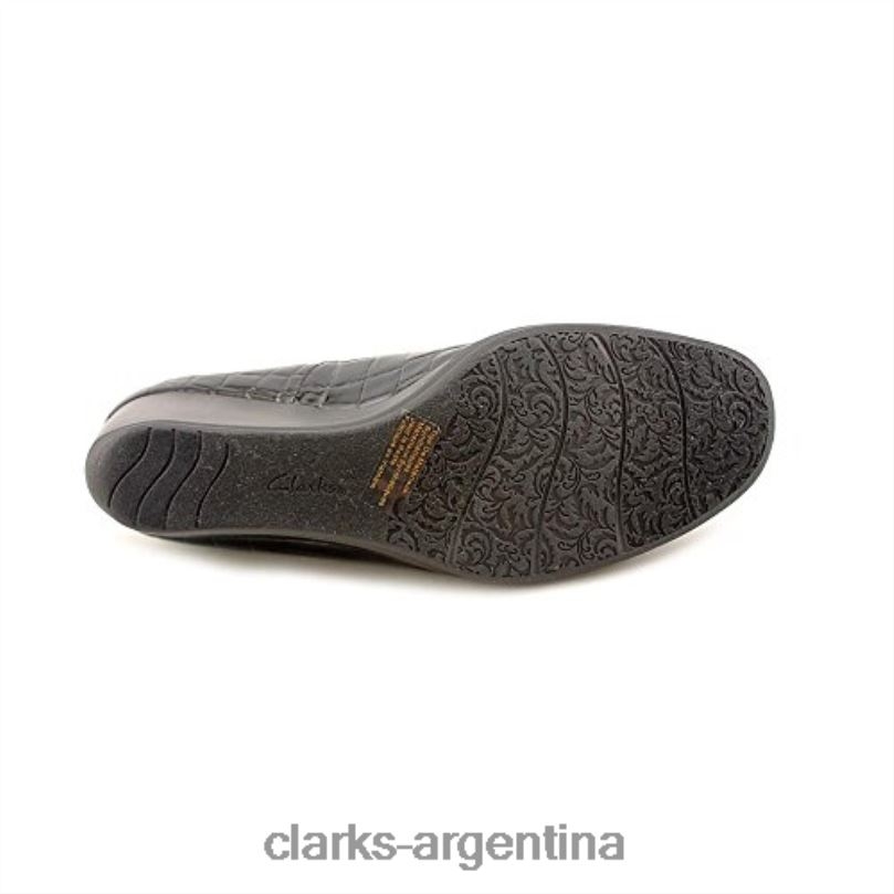 Clarks unisexo 2FZPZ257 zapatos clarks de malla con tacón de cuña negro