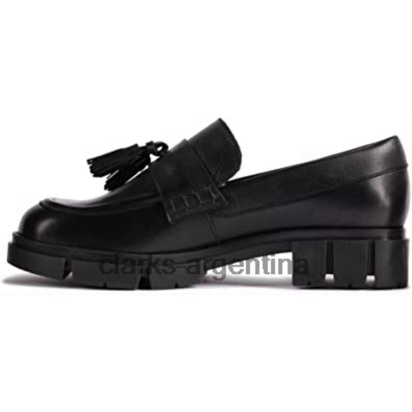 Clarks unisexo 2FZPZ2739 clarks teala mocasines de cuero negro