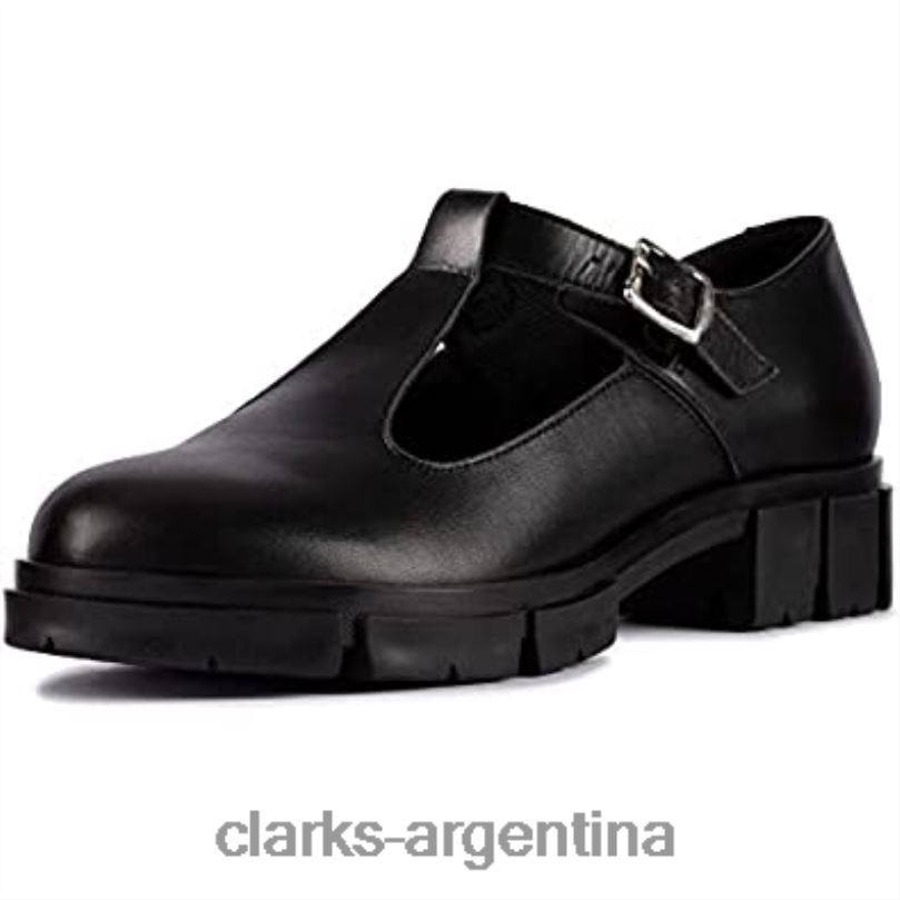 Clarks unisexo 2FZPZ51 zapatos clarks teala bar de cuero negro