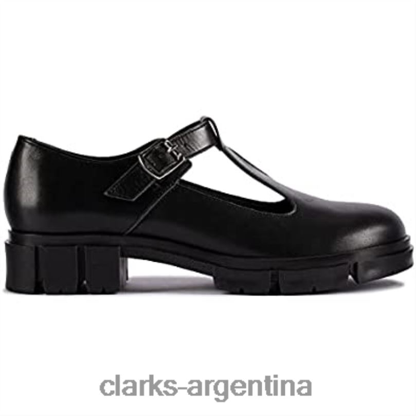 Clarks unisexo 2FZPZ51 zapatos clarks teala bar de cuero negro