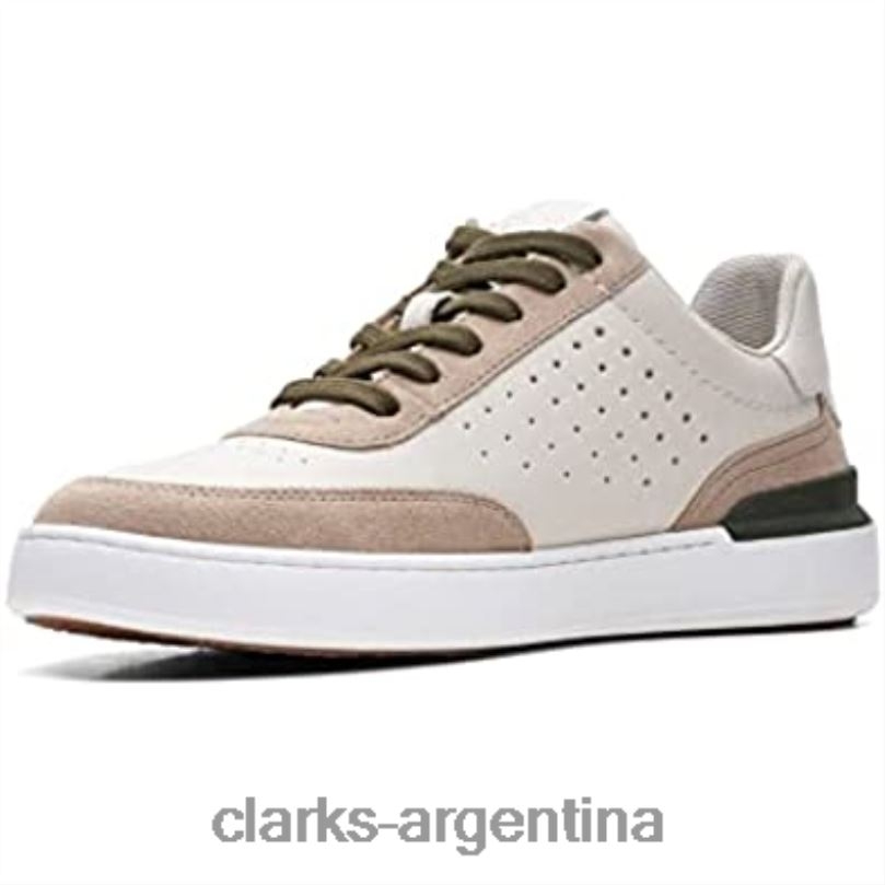 Clarks unisexo 2FZPZ647 Zapatos Court Lite Tor Nubuck Off White Combi Clarks