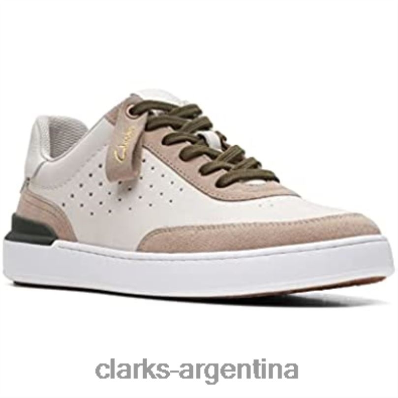 Clarks unisexo 2FZPZ647 Zapatos Court Lite Tor Nubuck Off White Combi Clarks