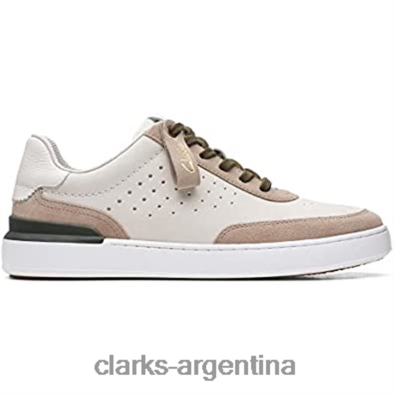 Clarks unisexo 2FZPZ647 Zapatos Court Lite Tor Nubuck Off White Combi Clarks